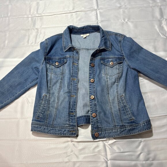 Style & Co. Jackets & Blazers - Style & Co. Daisy Blue Denim Stretch Jacket Size Large L